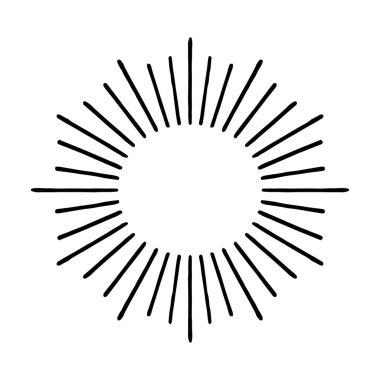 Patlayıcı karalama güneşin siyah ışınları, logo, amblem, etiket, pul, pankart, el yapımı eşyalar için izole edilmiş havai fişekler.