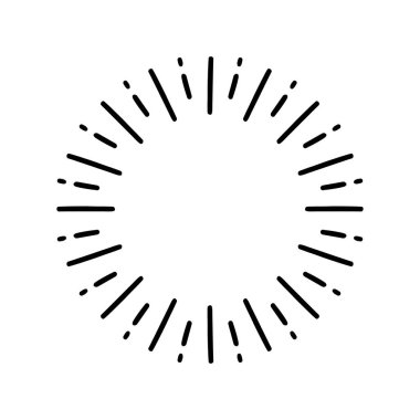 Patlayıcı karalama güneşin siyah ışınları, logo, amblem, etiket, pul, pankart, el yapımı eşyalar için izole edilmiş havai fişekler.