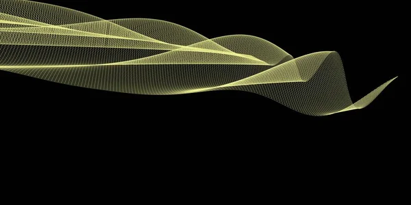 3Dメッシュ波背景 未来的なテクノロジースタイル ビジネスプレゼンテーションのためのエレガントな背景 — ストック写真