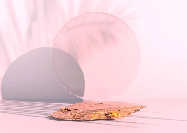Pastel arka planda taş podyum, ürün sergisi için, model tasarımı için boş. 3d.