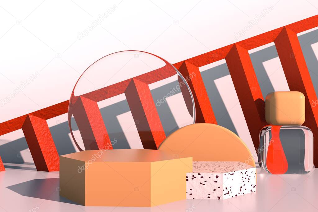 3d abstract background, mock up scene geometry shape podium for product display. 3d rendering.