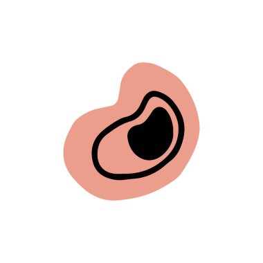 Soyut el çizimi şekli. Karalama formu. Vektör.