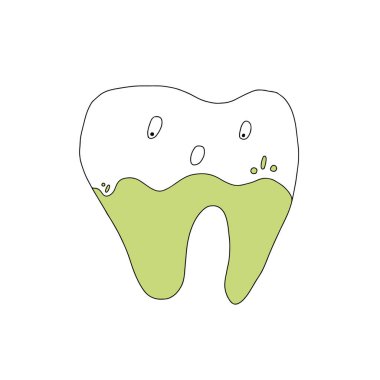 Diş plağı karalama simgesi, vektör çizimi
