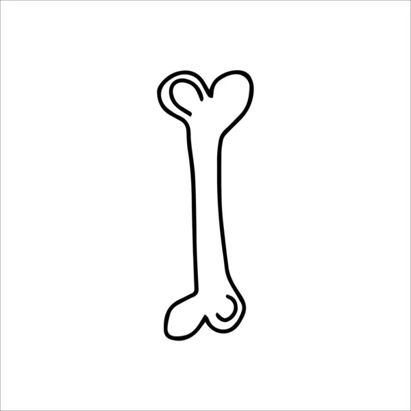 Ossa Vettore Contorno Disegnato Mano Stile Doodle Isolato Sfondo Bianco — Vettoriale Stock