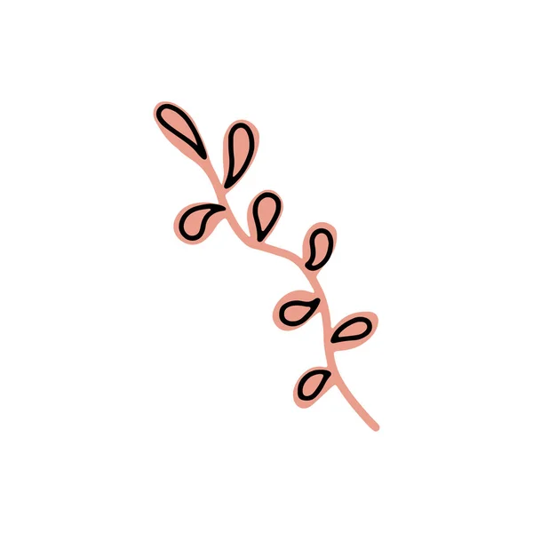 Roze Plant Geïsoleerd Witte Achtergrond Doodle Illustratie Vector — Stockvector