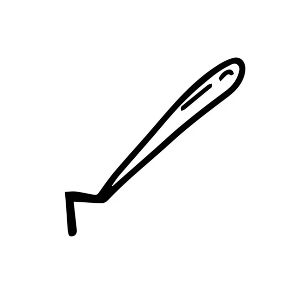 Hacke Wie Gabel Handgezeichnete Umrissvektorillustration Doodle Stil Isoliert Gartenarbeit Werkzeuge — Stockvektor