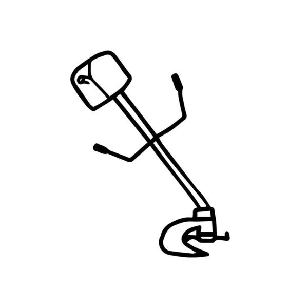 Grass Weed Trimmer Vector 손으로 — 스톡 벡터