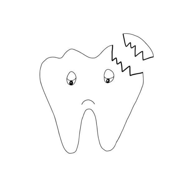 Molaire Dentaire Avec Caries Icône Dent Malade Illustration Vectorielle Une — Image vectorielle