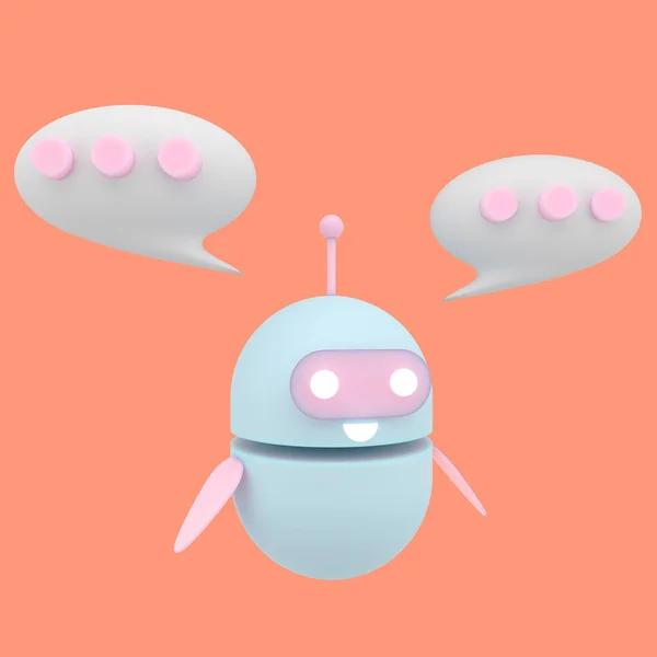 Roboter Chatbot Symbol Nette Bot Helfer Maskottchen Charakter Cartoon Symbol — Stockfoto