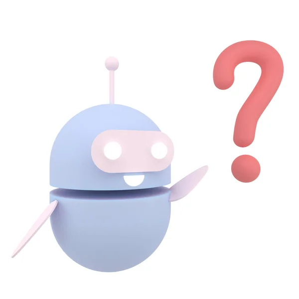 Ikona Robota Chatbot Cute Bot Pomocnik Maskotka Postać Kreskówek Symbol — Zdjęcie stockowe