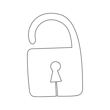 Devamlı hat açık kilidi çekiyor. Tasarımın için şablon. Vektör.