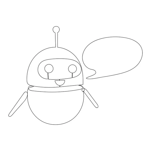 아이콘 Cute Bot Helper Mascot Character Symbol Business Assistant 연속되는 — 스톡 벡터