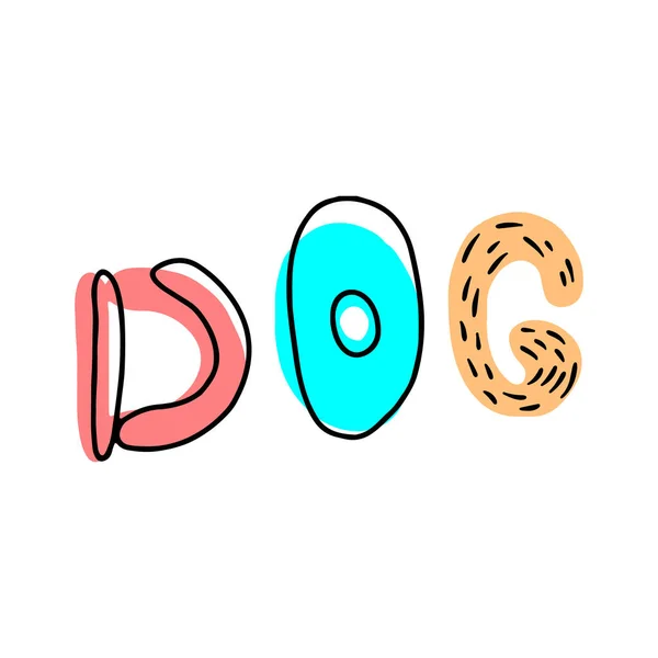 Hand Drawn Word Lettering Phrase Dog Vector —  Vetores de Stock