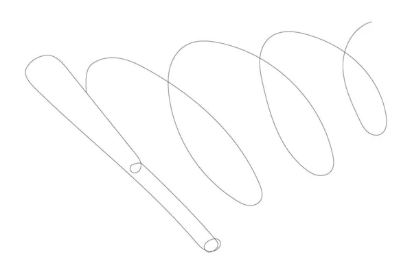 Single Continuous Line Drawing Wooden Baseball Bat American Sport Game — Image vectorielle