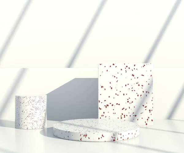 Geometrik Şekilli Küçük Sahne Gölgeli Krema Arkaplanlı Podyumlar Kozmetik Ürünü — Stok fotoğraf