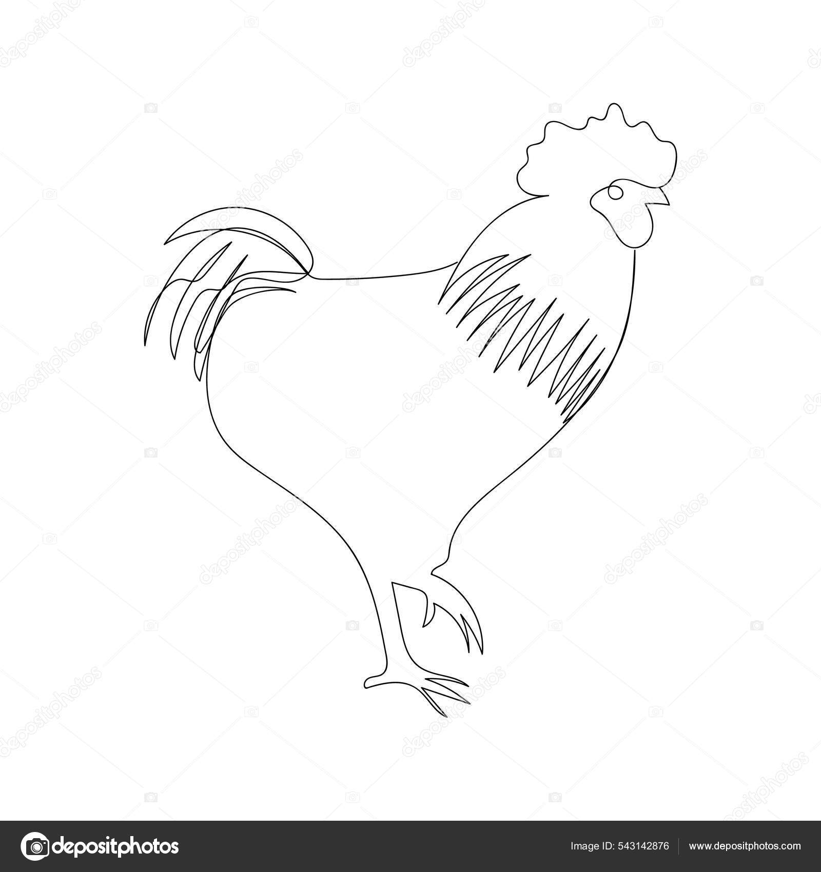 Frango Desenho Animado Animal Colorido Ilustração Galo Livro Arte