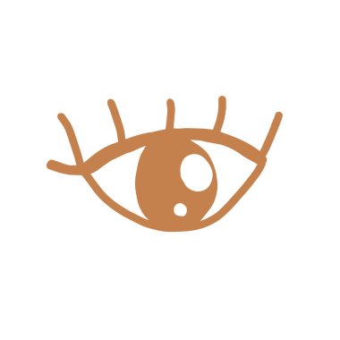 Göz, soyut minimalist el çizimi vektör çizimi. Modada güzel basit tasarım.