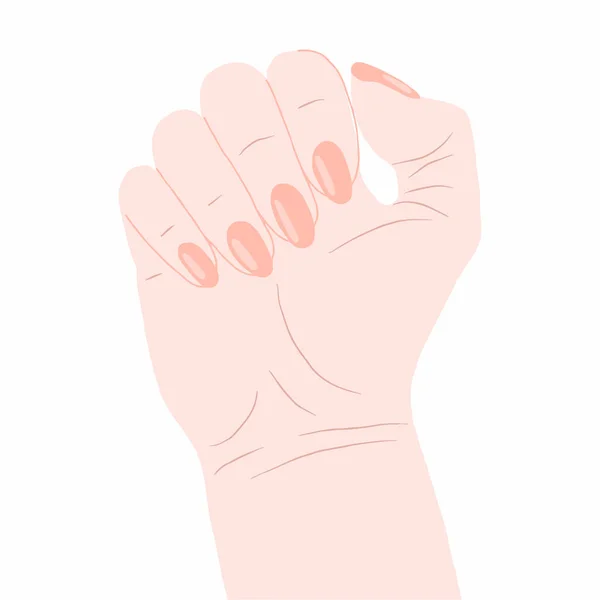 Vetor Manicure Mão Isolado Fundo Branco Mãos Vetor Mão Desenho — Vetor de Stock