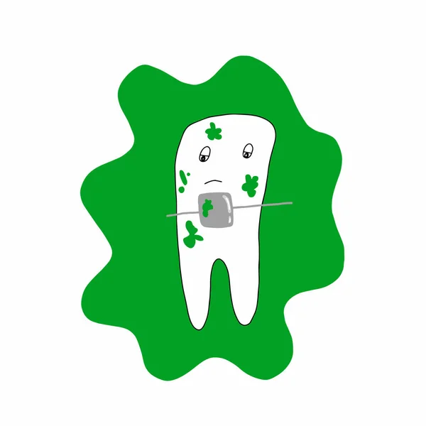 Ícone Doodle Placa Dental Ilustração Vetorial —  Vetores de Stock