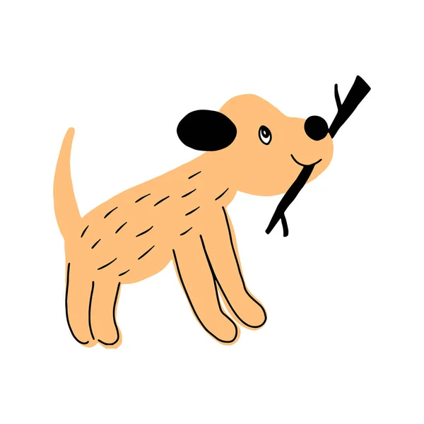 Χαριτωμένο Σκυλί Κινούμενο Σχέδιο Διάνυσμα Μπορεί Χρησιμοποιηθεί Για Την Εκτύπωση — Διανυσματικό Αρχείο