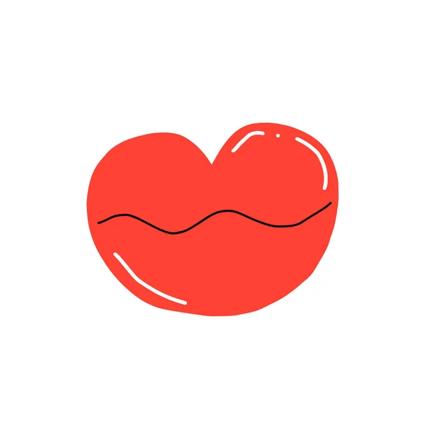 Doodle Illustratie Van Een Rode Lippen — Stockvector
