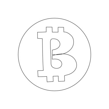 Bitcoin dijital para biriminin kesintisiz çizimi. Vektör illüstrasyonları