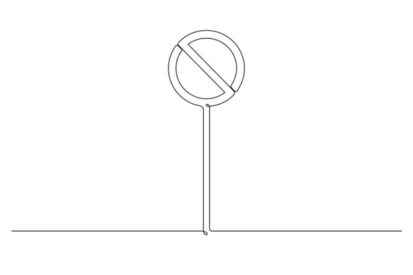 Znak Drogowy Ilustracja Znaków Drogowych Jednym Ciągłym Stylu Rysowania Linii — Wektor stockowy