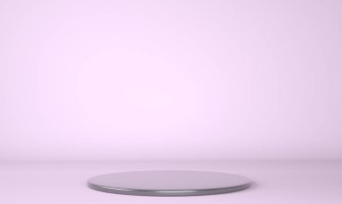 Pastel arka plandaki ürün podyumu 3D. Soyut asgari geometri kavramı. Stüdyo platformu teması. Sergi ve iş pazarlama sunumu sahne 33d görüntüleme.