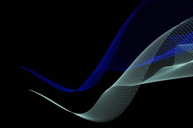 Soyut 3D ağ dalga arkaplanı. Gelecekçi teknoloji tarzı. İş için zarif bir geçmiş