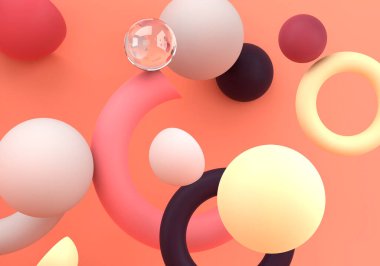 Mavi arkaplanda geometrik şekiller