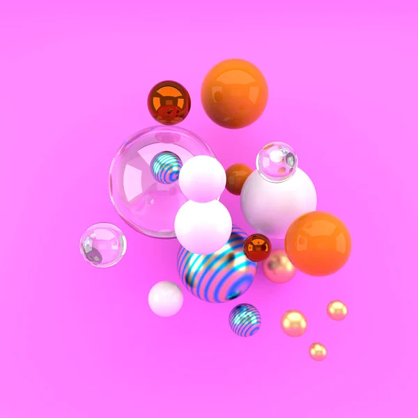 Різнокольорові Декоративні Кульки Абстрактна Ілюстрація — стокове фото