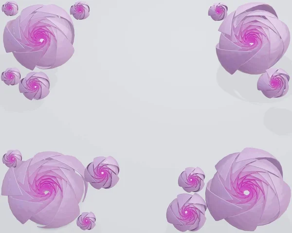 3D纸玫瑰花 摘要背景 — 图库照片