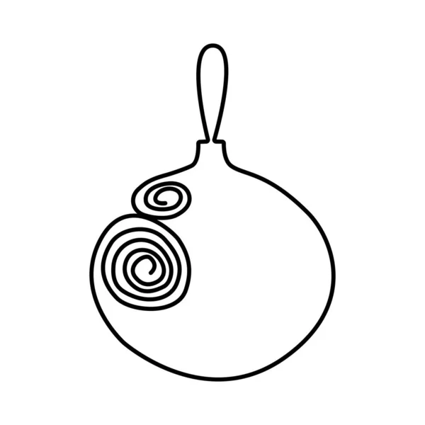 Ręcznie rysowane szkice dzwonka choinki w minimalistycznym stylu w jednej ciągłej linii. Grafika wektorowa. — Wektor stockowy