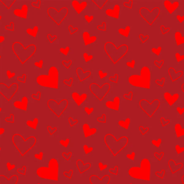 Красный бесшовный бесконечный узор с узором в виде сердец. Векторная повторяющаяся текстура. — стоковый вектор