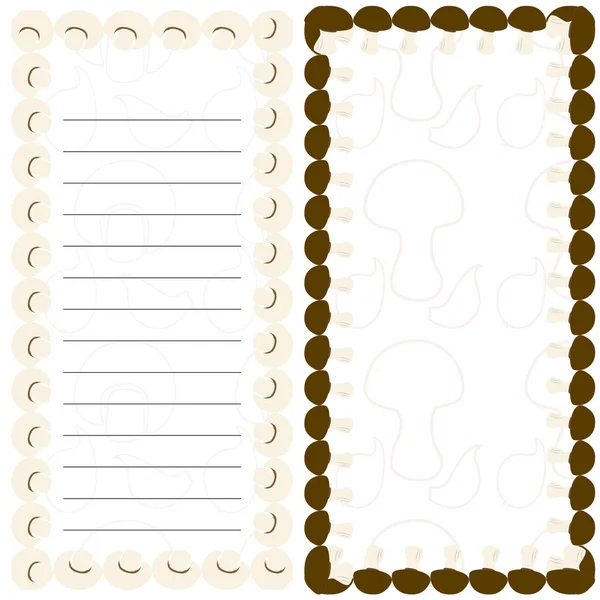 A set of two rectangular mushroom frames with an abstract background. — ストックベクタ