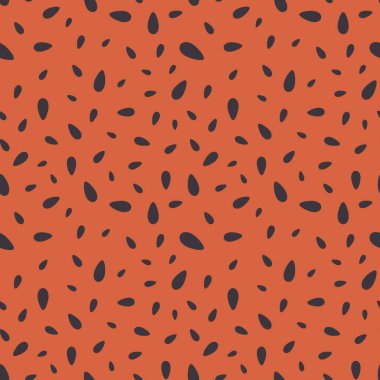 Renksiz yaz şablonu moda renklerinde ve karpuz tohumlarından el yapımı yaz elementleriyle. Moda baskısı tasarımı, vektör illüstrasyonu