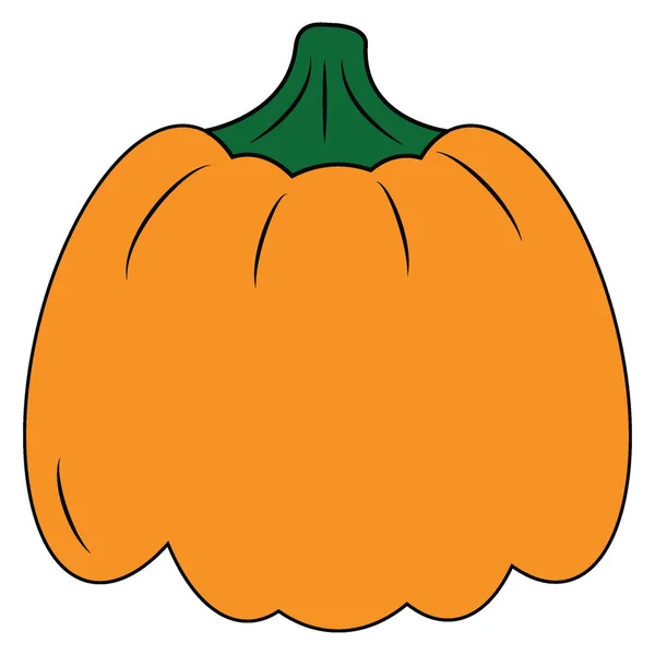 Оранжевая Тыква Символ Праздника Хэллоуина Мультяшном Плоском Стиле Осенний Урожай — стоковый вектор