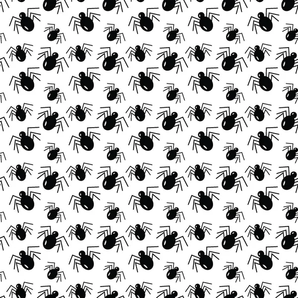Halloween Seamless Pattern Black Spiders Repeating Texture Abstract Background Sample — Image vectorielle