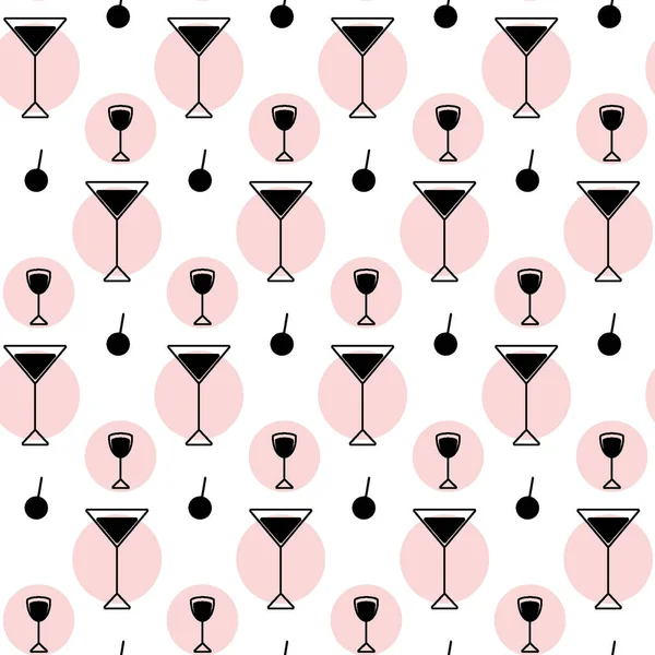 Abstract Seamless Pattern Black White Set Vector Icons Form Glasses — Stockvector