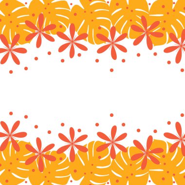 Parlak, uçsuz bucaksız bir çerçeve botanik elementlerle sonbahar renklerinde. Kopyalama. Moda baskı tasarımı. Poster, kartpostal, tebrik kartı, fiyat etiketi, afiş, broşür, ambalaj kağıdı için uygun. İzole et.