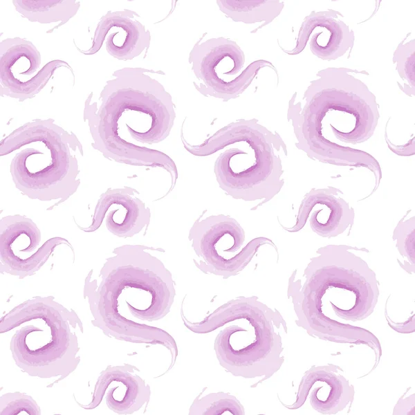 Bezproblémový Vzor Abstraktních Zaoblených Tahů Módním Purpurovém Odstínu Akvarelovým Způsobem — Stockový vektor