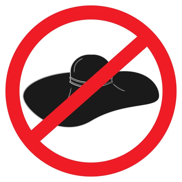 红色禁止标志 在花哨的宽边帽灰色阴影卡通风格 更贴心旅行 旅游或暑假的假期 适合海报 明信片 — 图库矢量图片