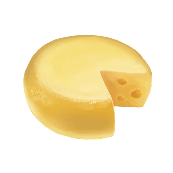 Στρογγυλό Τυρί Εικονογράφηση Όμορφη Εικόνα — Διανυσματικό Αρχείο
