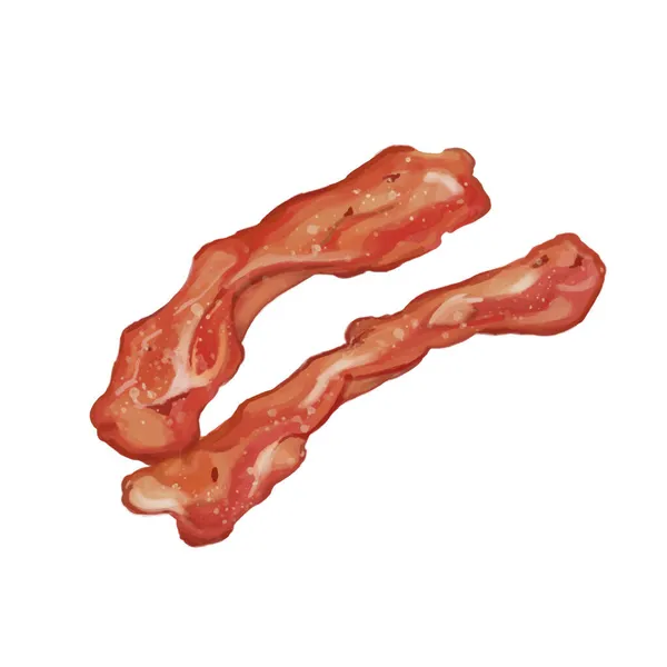 Fried Bacon Vector Illustration Delicious Breakfast Ingredient — Stock Vector