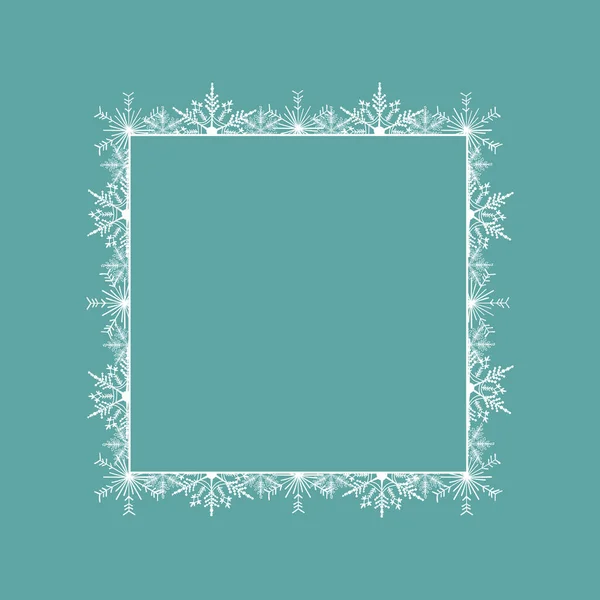 Una Trampa Marco Cuadrado Hecho Copos Nieve Perfecto Para Decorar — Vector de stock