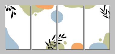 Soyut minimalist arka planlar. Sosyal medya, tasarım şablonları ve broşürler için dikey trend arka planı.