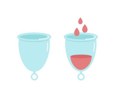 Yüzük vektörü çizimi olan mavi adet bardağı..