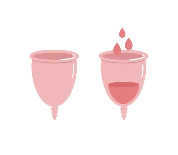 Bege Menstrual Copo Vetor Doodle Ilustração Ilustrações De Bancos De Imagens Sem Royalties