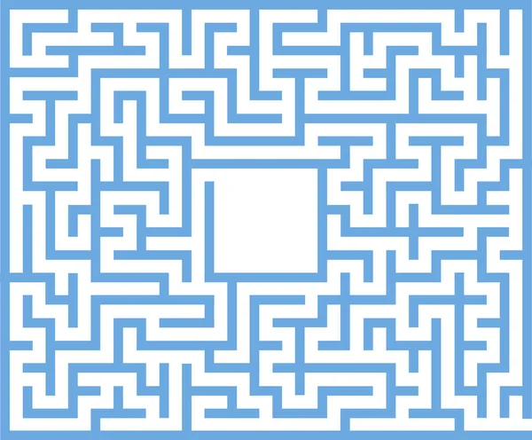 Beyaz Arka Planda Mavi Geometrik Labirent Vektör Illüstrasyonu — Stok Vektör