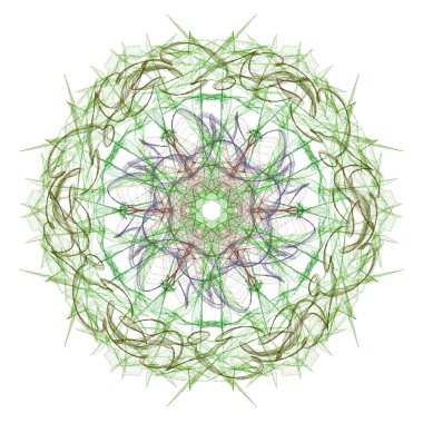 Beyaz zemin üzerinde zarif geometrik dairesel desen.